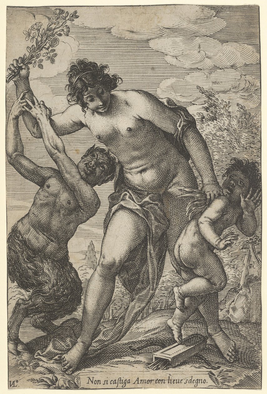 Venus piskar Amor med rosor, tidigt 1600-tal., tidigt 1600-tal. av Giovanni Luigi Valesio