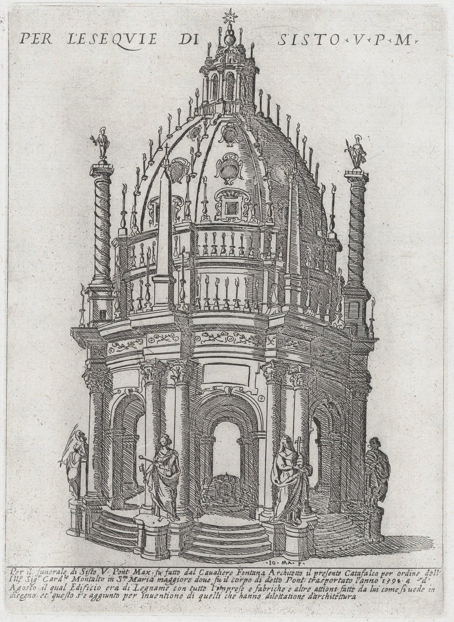 Katafalk för påven Sixtus V, 1591. av Giovanni Maggi