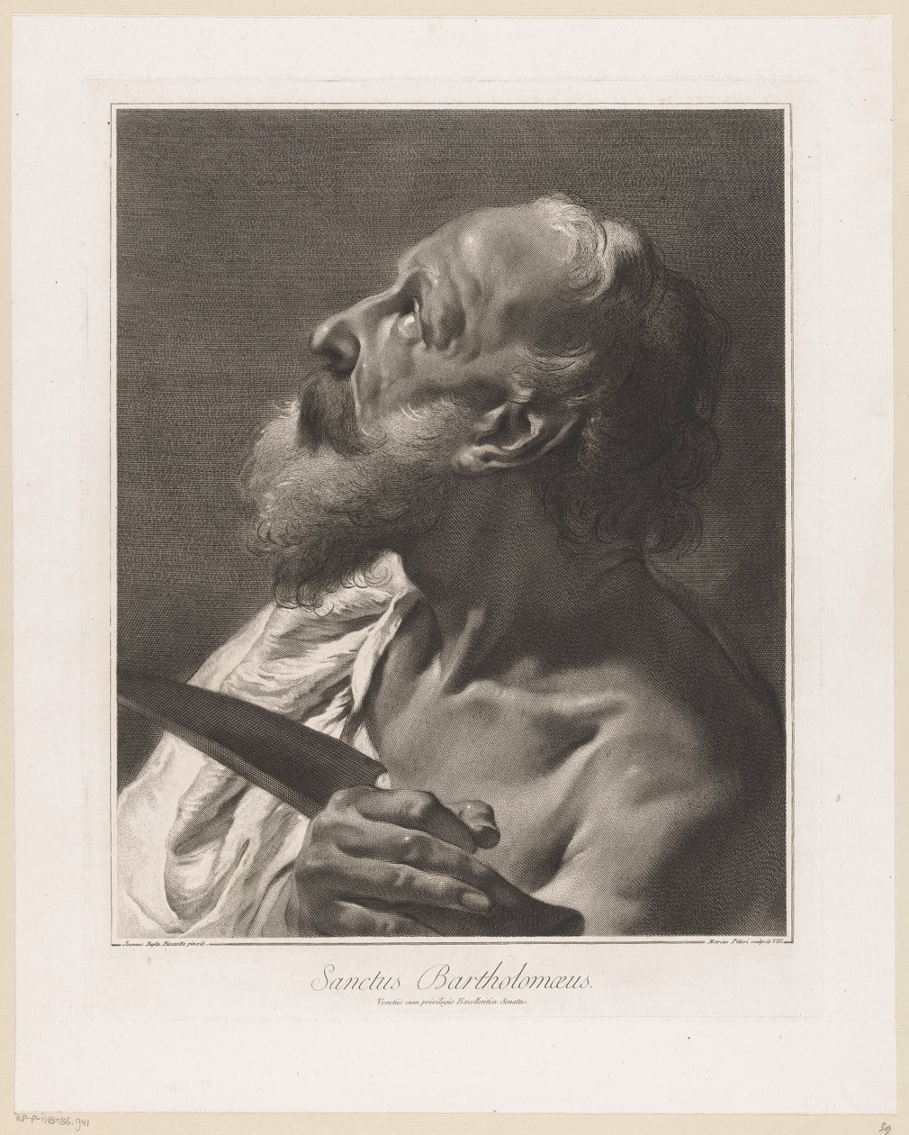 Apostel Bartolomeus Saint Bartholomew (titel på objekt) Apostlar (serietitel) av Giovanni Marco Pitteri