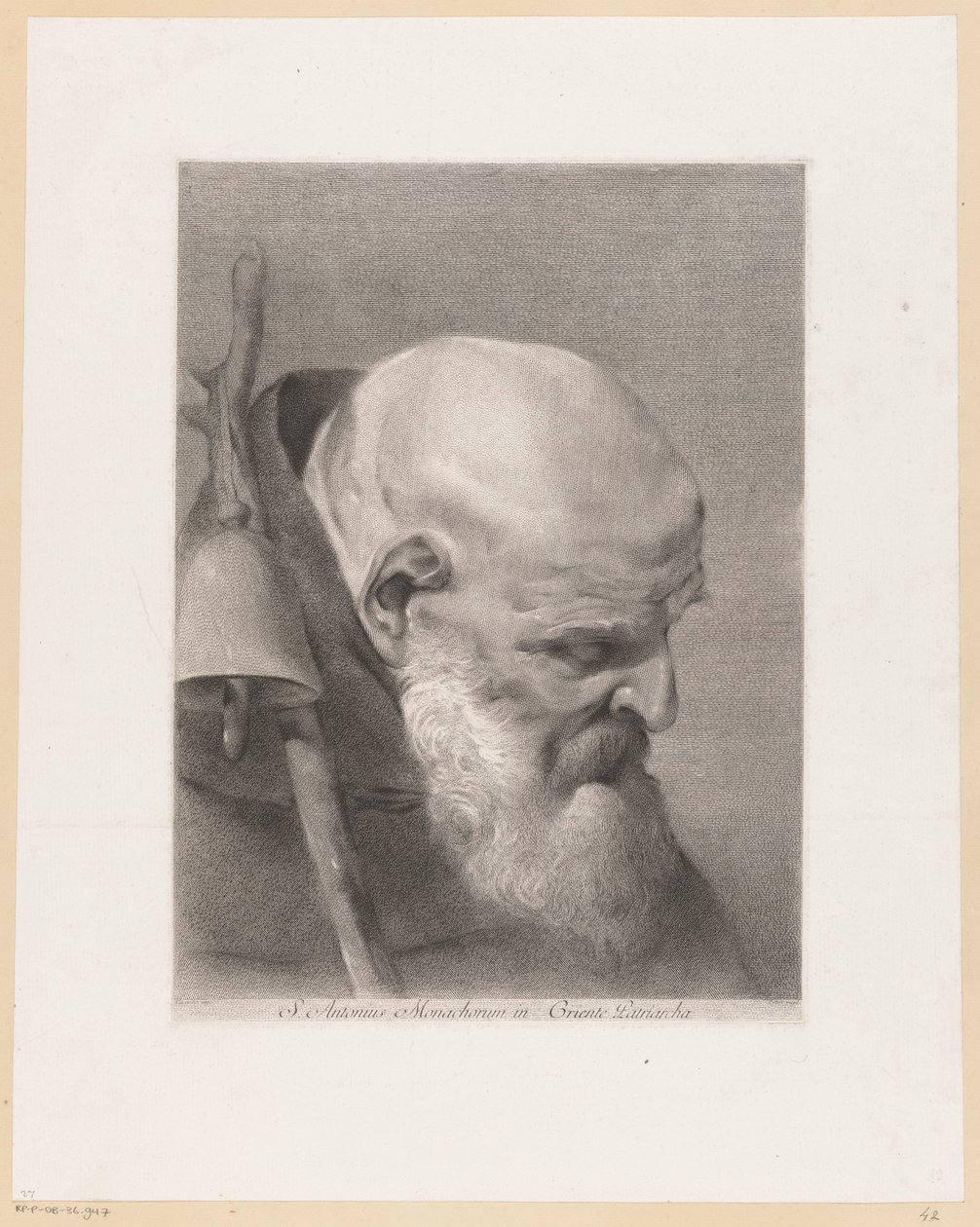 De heilige Antonius de Grote Sankt Antonius, munkarnas patriark i Griente (titel på objekt) av Giovanni Marco Pitteri