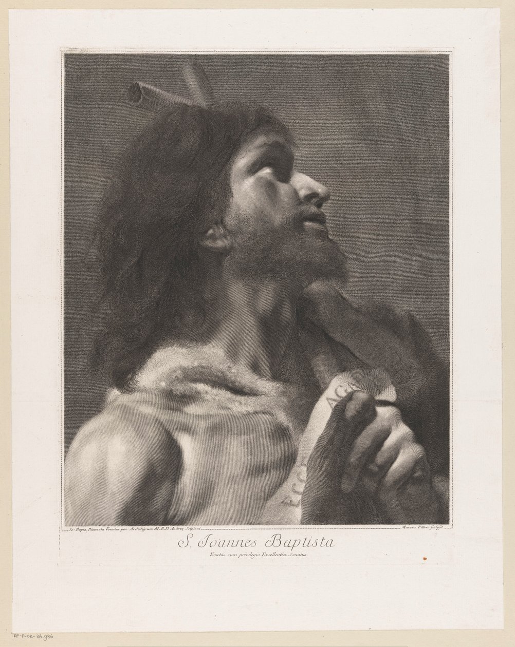 Sankt Johannes Döparen S. Joannes Baptista (titel på objekt) av Giovanni Marco Pitteri