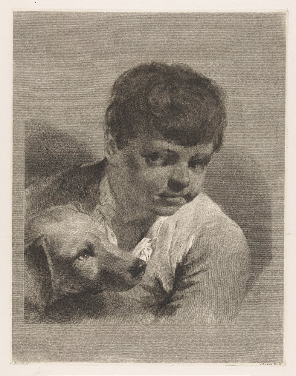 Pojke med hund av Giovanni Marco Pitteri