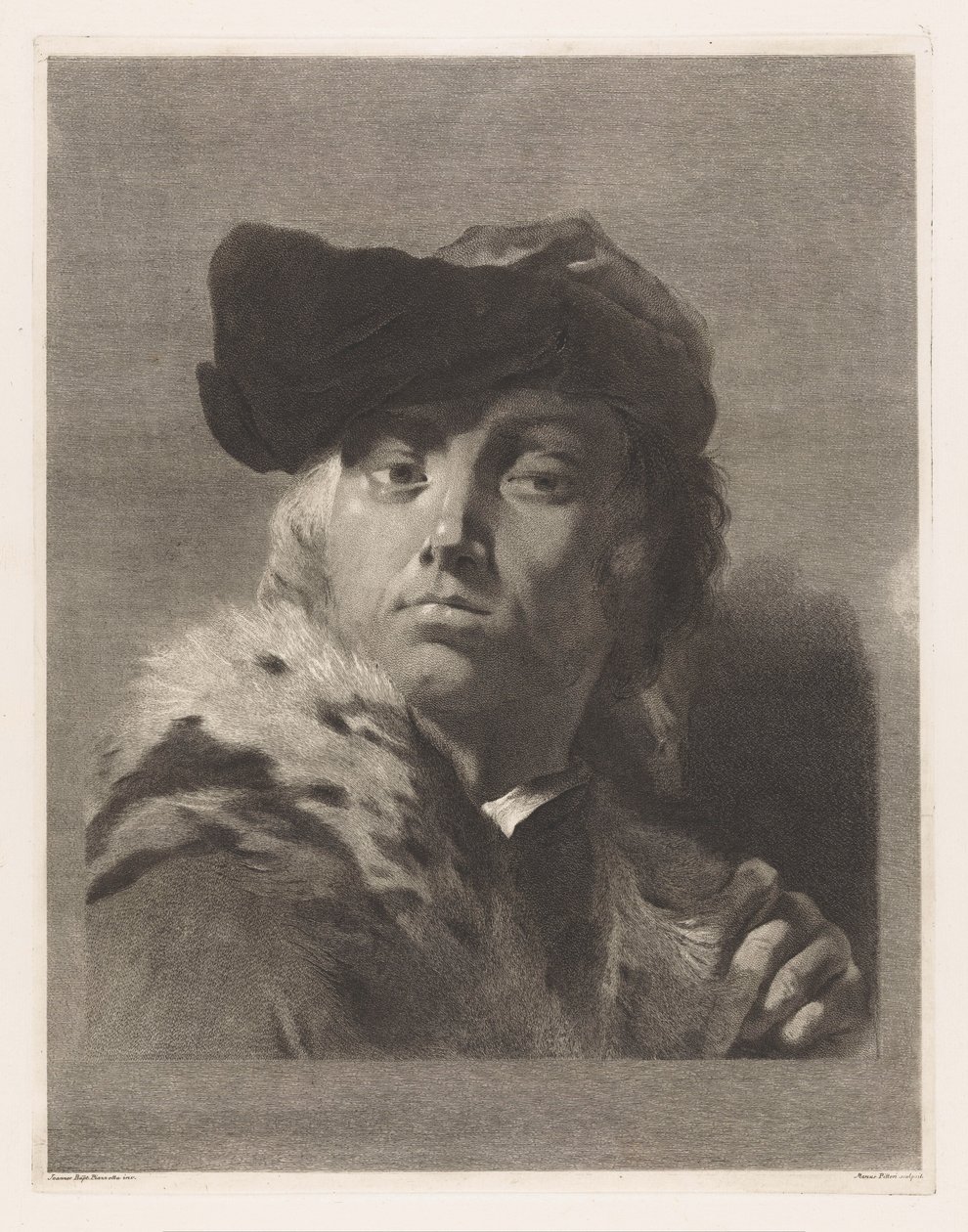 Porträtt av konstnären Giovanni Battista Piazzetta av Giovanni Marco Pitteri