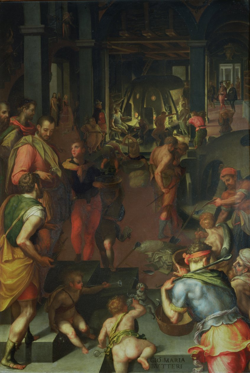 The Glassworks, 1572 (skiffer) av Giovanni Maria Butteri