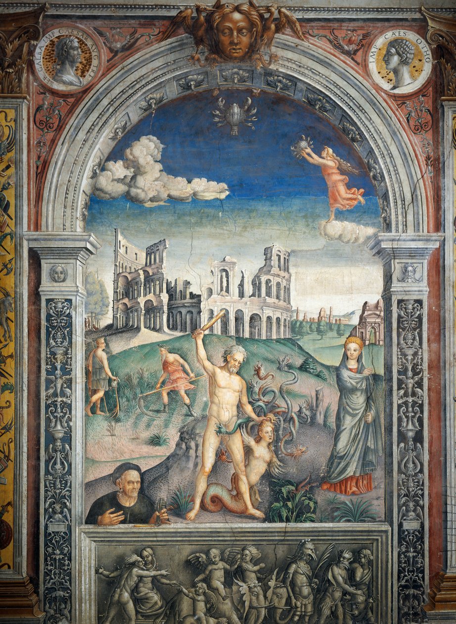 Fresk av Giovanni Maria Falconetto (1468-1535), Hall of Zodiac, Palazzo D