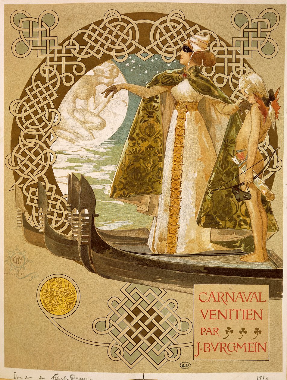 Venetiansk karneval, affisch av Giovanni Mataloni (1868-1944). av Giovanni Maria Mataloni