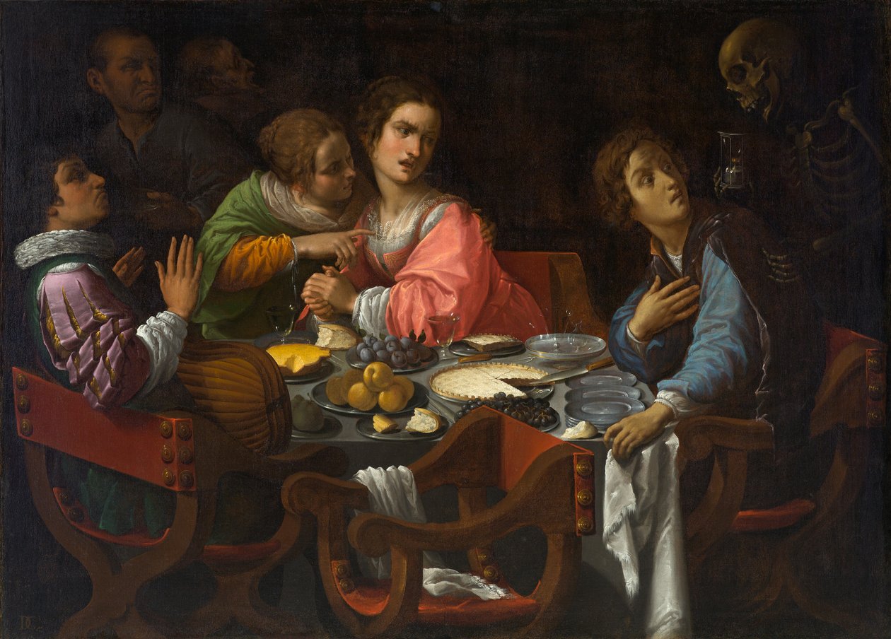 Memento Mori: Death Comes to the Table, cirka 1630-1638 (olja på duk) av Giovanni Martinelli