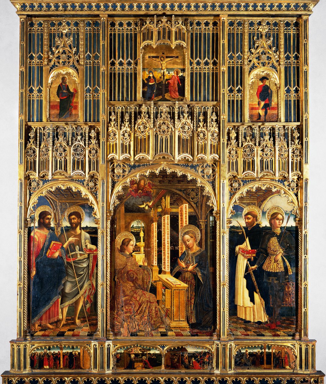 Bebådelse och helgon, altartavla av Giovanni Mazone