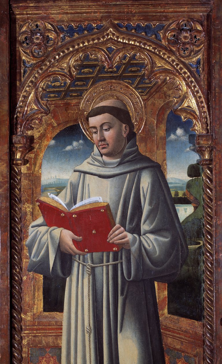 Födelse och helgon, detalj (Målning av Giovanni Mazone