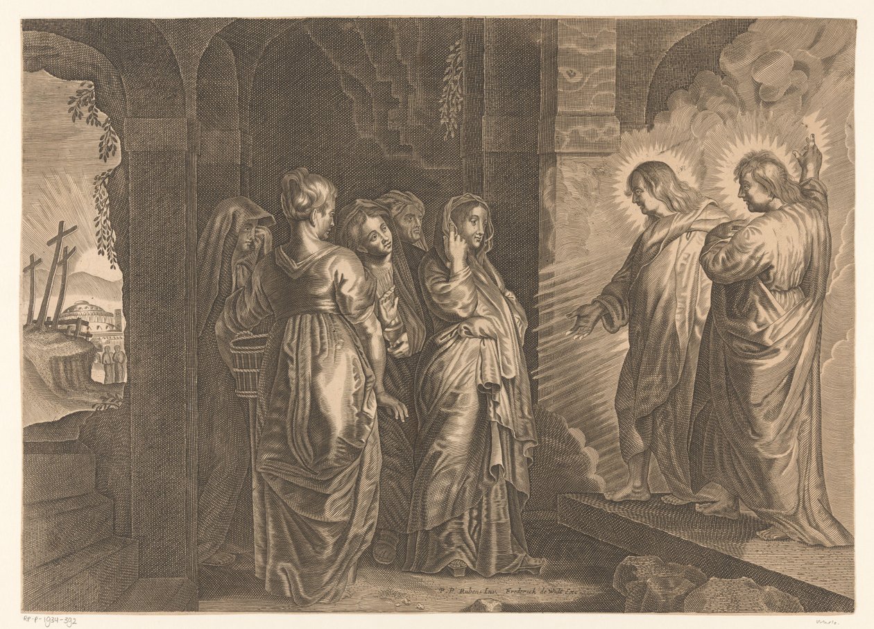 Heliga kvinnor vid Kristi grav av Giovanni Merlo (attributed to)