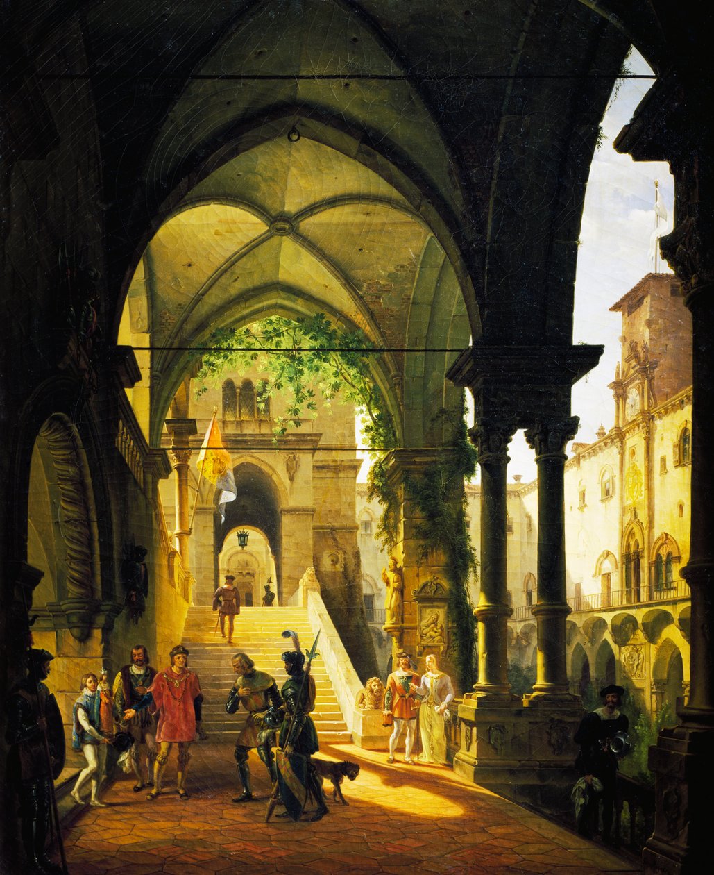 Ludvig XI på slottet Barolo av Giovanni Migliara (1785-1837) av Giovanni Migliara