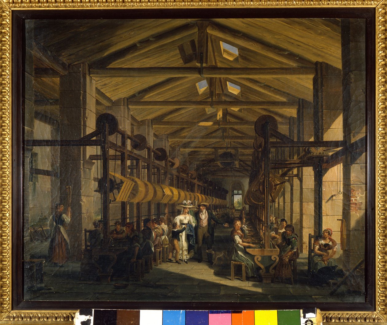 Sidenspinning. Målning av Giovanni Migliara av Giovanni Migliara