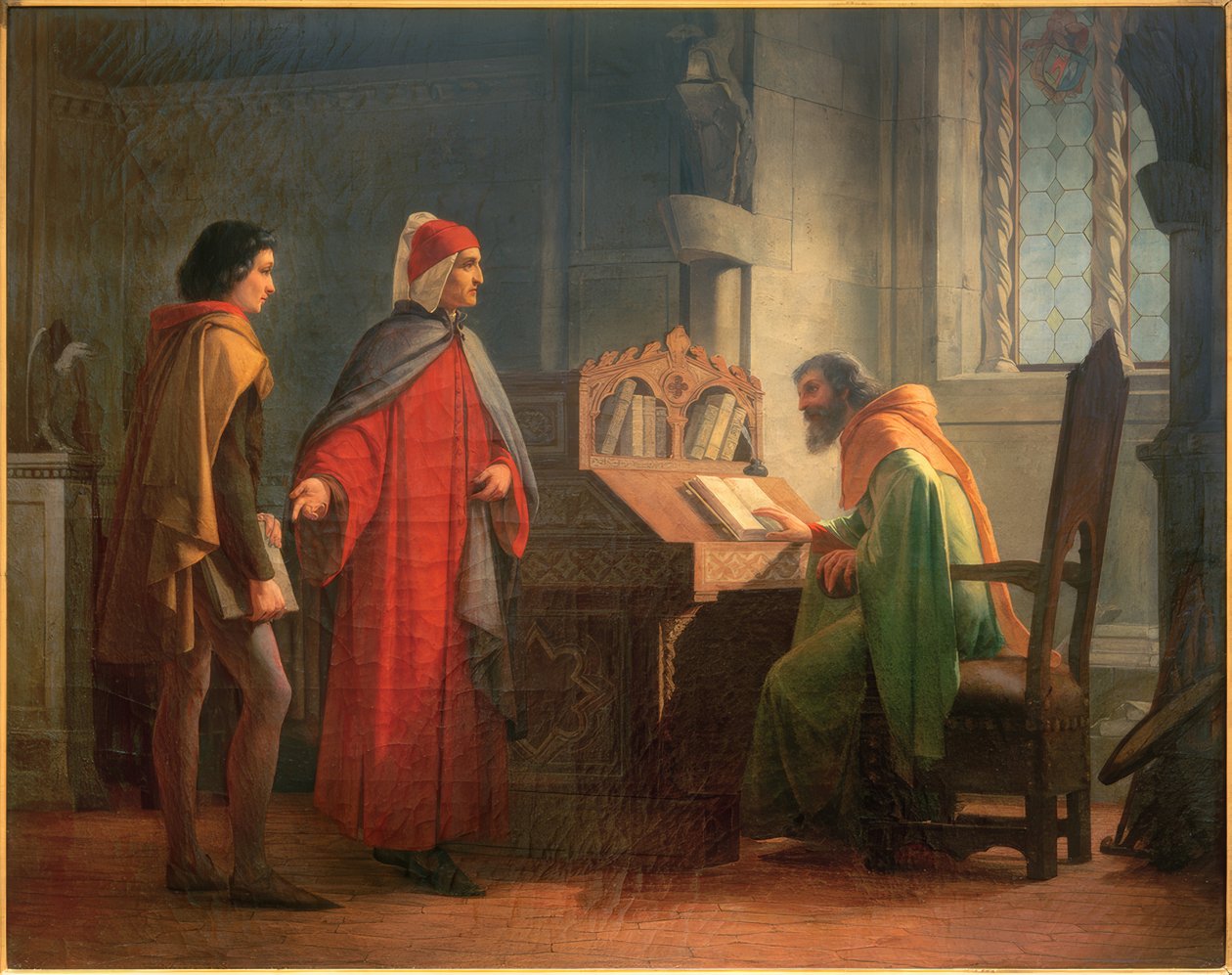 Dante Alighieri-stjärnan Giotto dem Guido Novello från Polenta vor av Giovanni Mochi