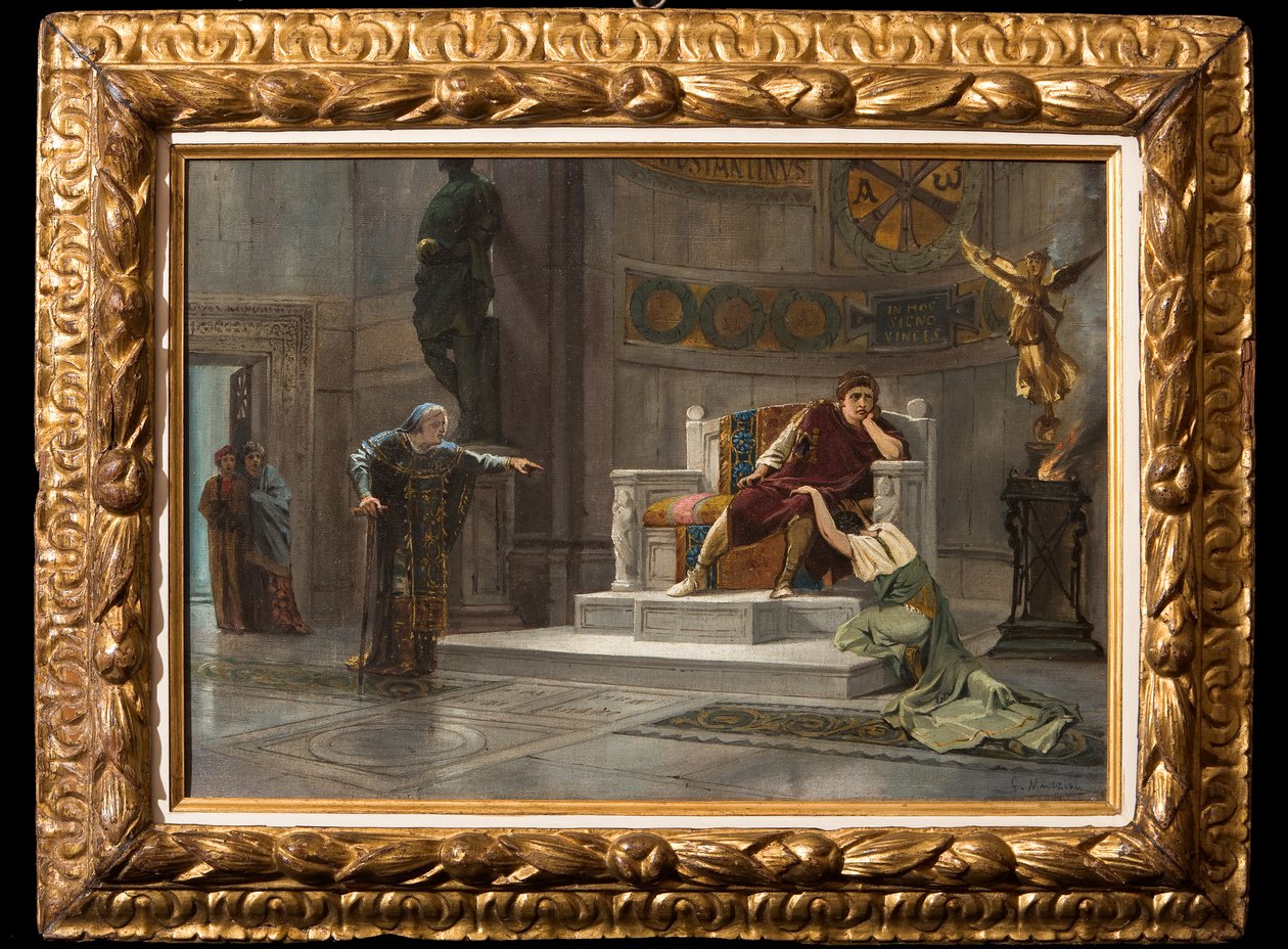 Constantine and the Slave (olja på duk) av Giovanni Muzzioli