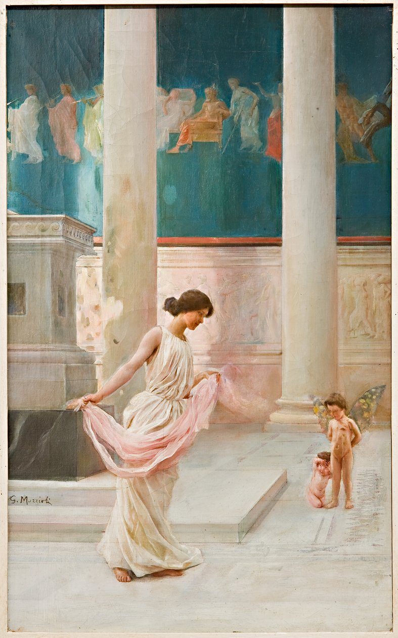 Dansa med slöjor (olja på duk) av Giovanni Muzzioli