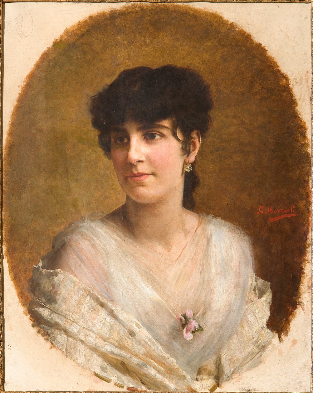 Face of a Girl (olja på duk) av Giovanni Muzzioli