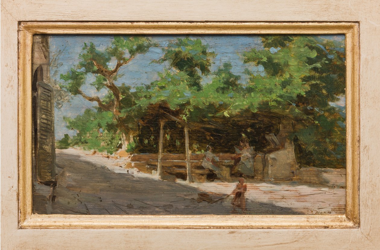 Pergola (olja på duk) av Giovanni Muzzioli