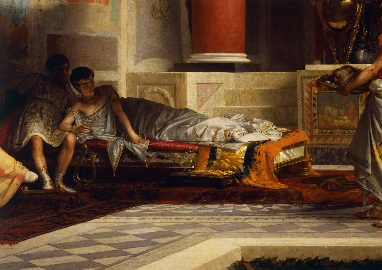 Poppeas hämnd, detalj, av Giovanni Muzzioli (1854-1894), olja på duk av Giovanni Muzzioli