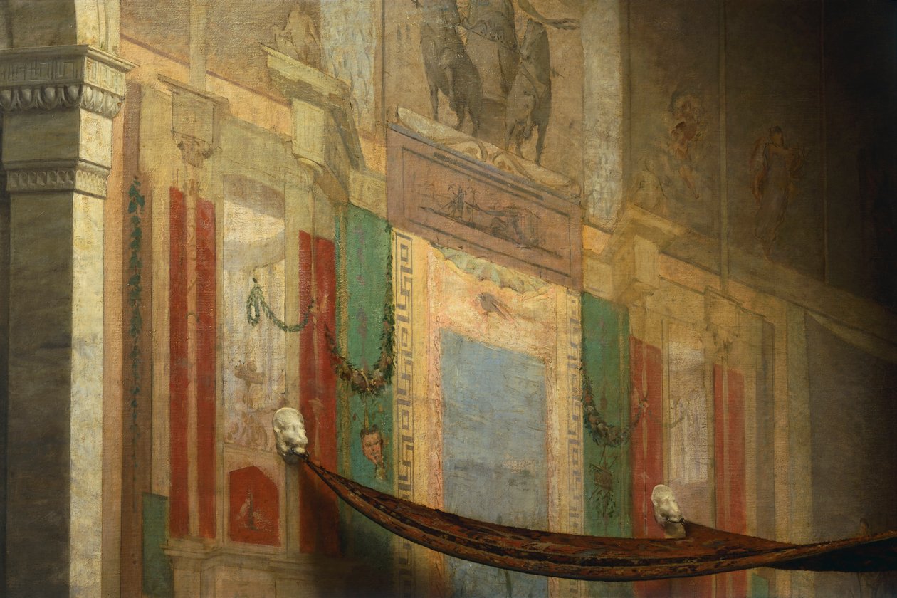 Poppeas hämnd, detalj, av Giovanni Muzzioli (1854-1894), olja på duk av Giovanni Muzzioli