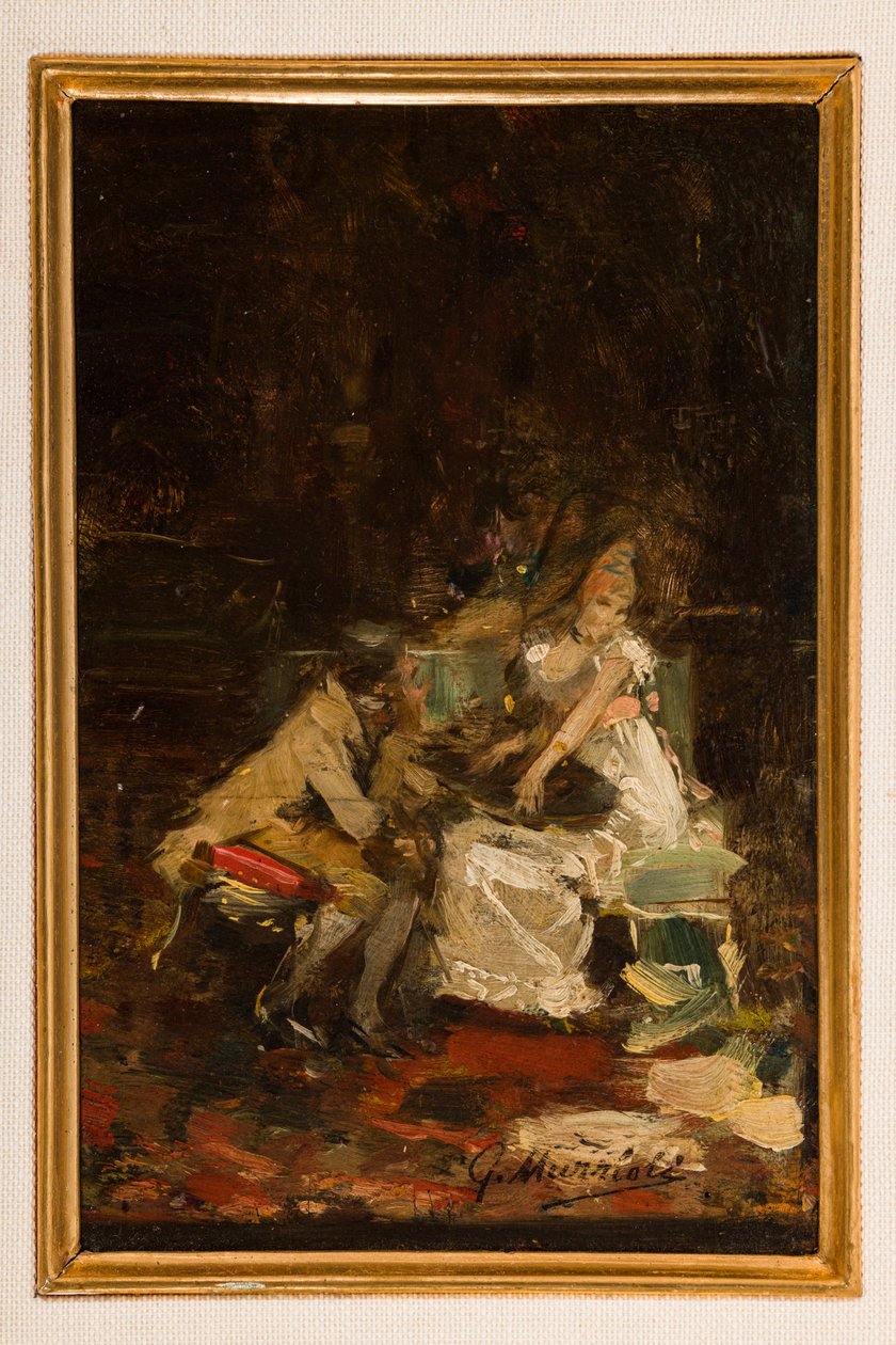 Studie till Love Notes (olja på pannå) av Giovanni Muzzioli