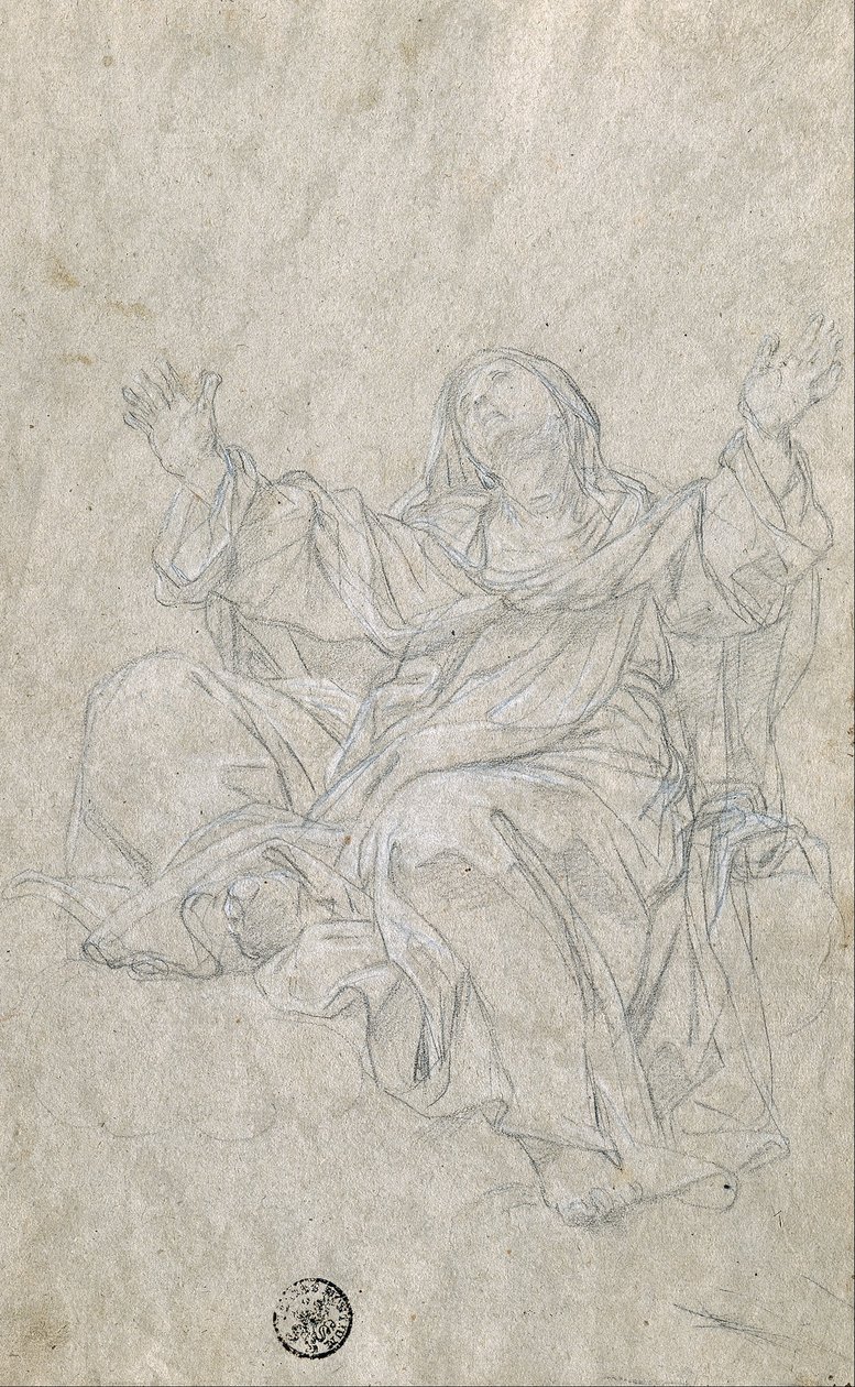 Studie för Saint Catherine av Giovanni Odazzi