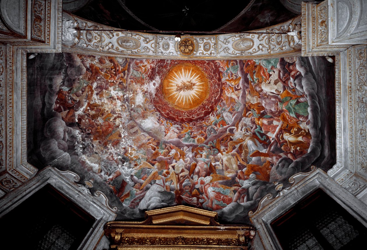 Angels in Glory Dome Decoree of Frescoes av Giovan Paolo Lomazzo (1538-1600) av Giovanni Paolo Lomazzo