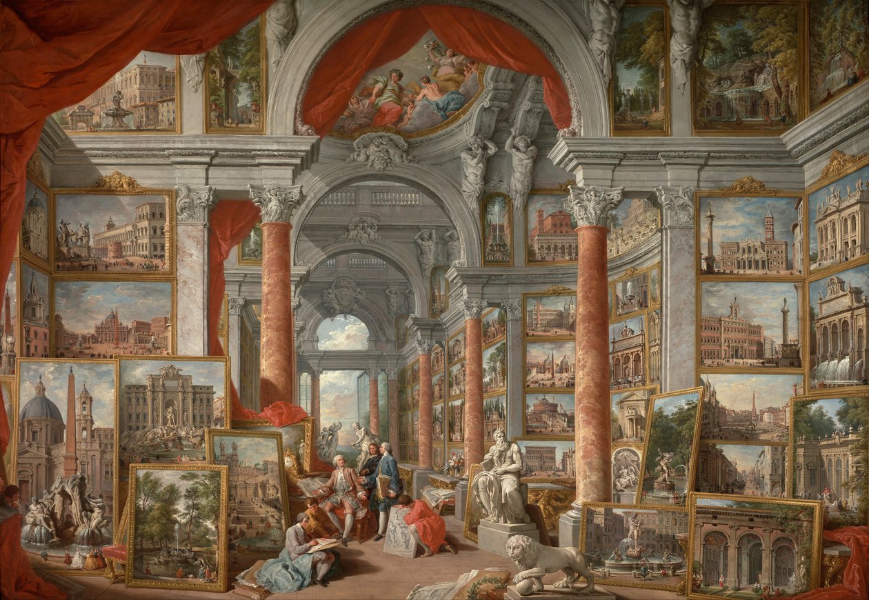 Bildgalleri med vyer över det moderna Rom av Giovanni Paolo Panini