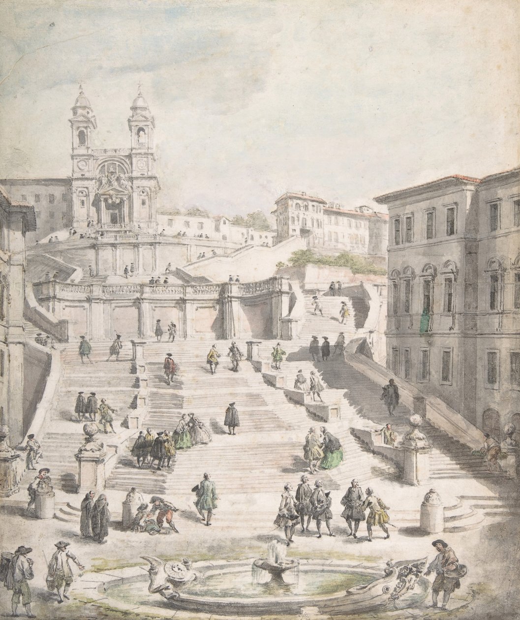 Trappa till Trinità dei Monti, ca. 1756-58. av Giovanni Paolo Panini