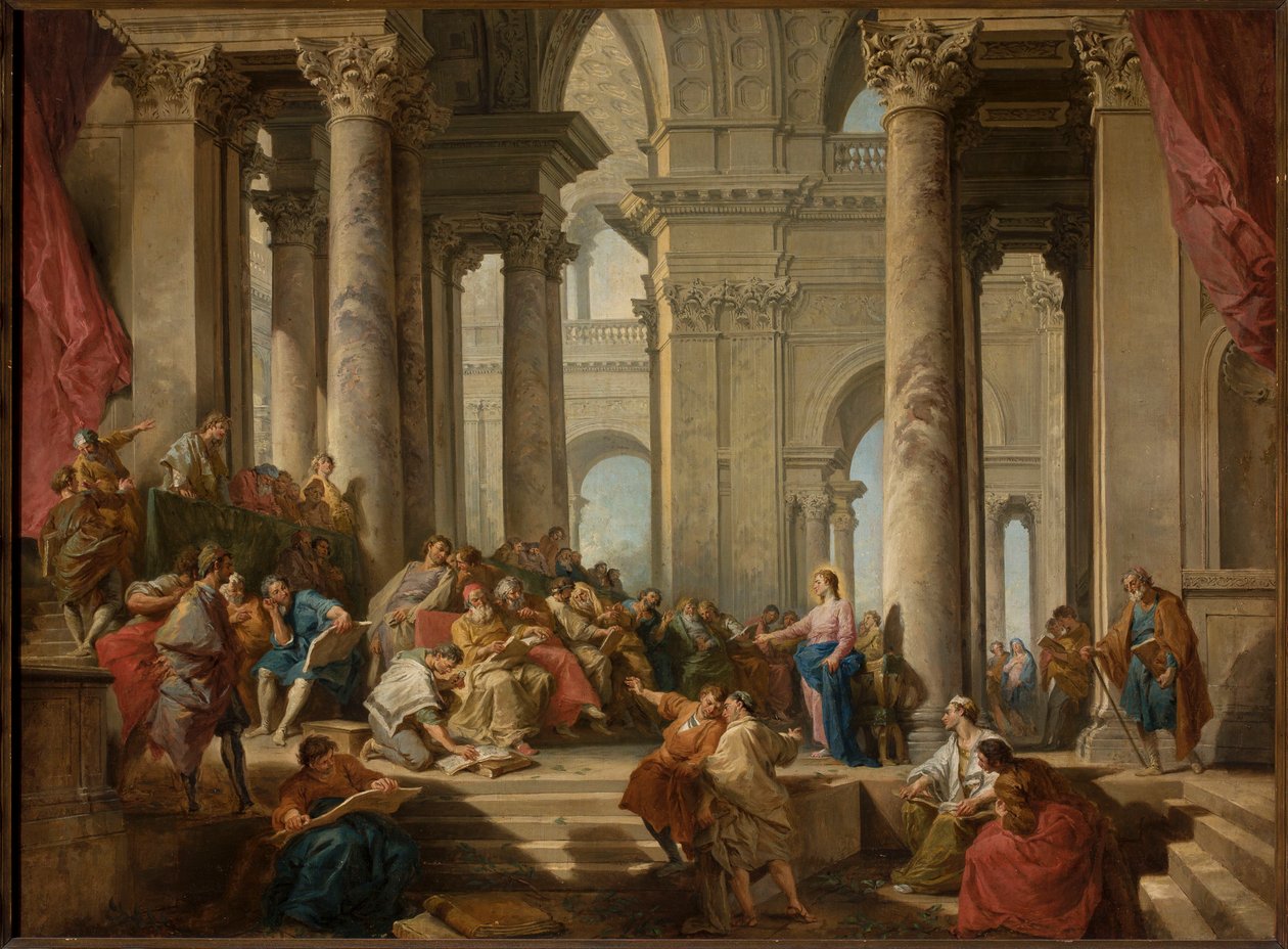 Kristus bland de skriftlärda av Giovanni Paolo Pannini
