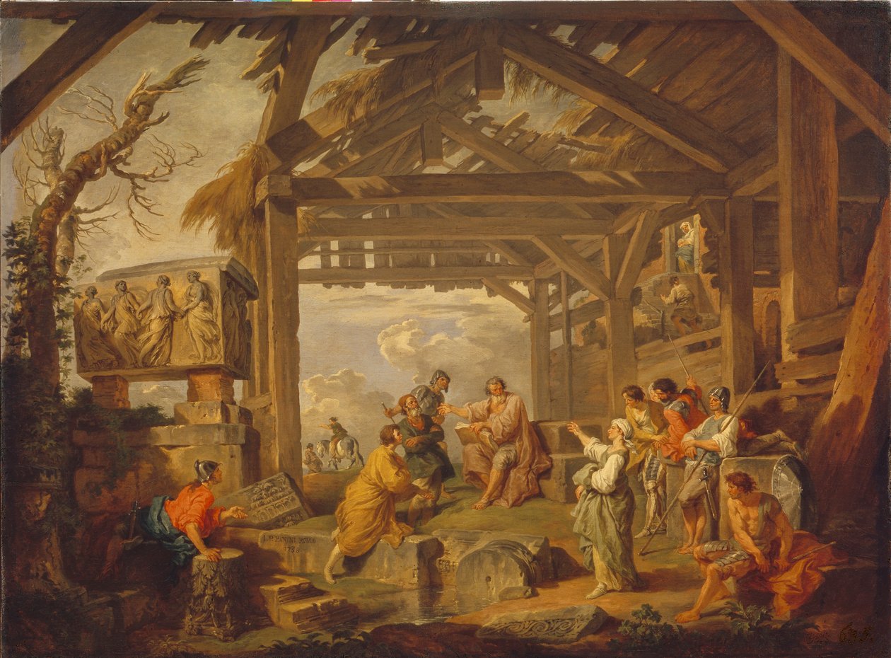 Cumaean Sibyll profeterade Kristi födelse, 1738 av Giovanni Paolo Pannini