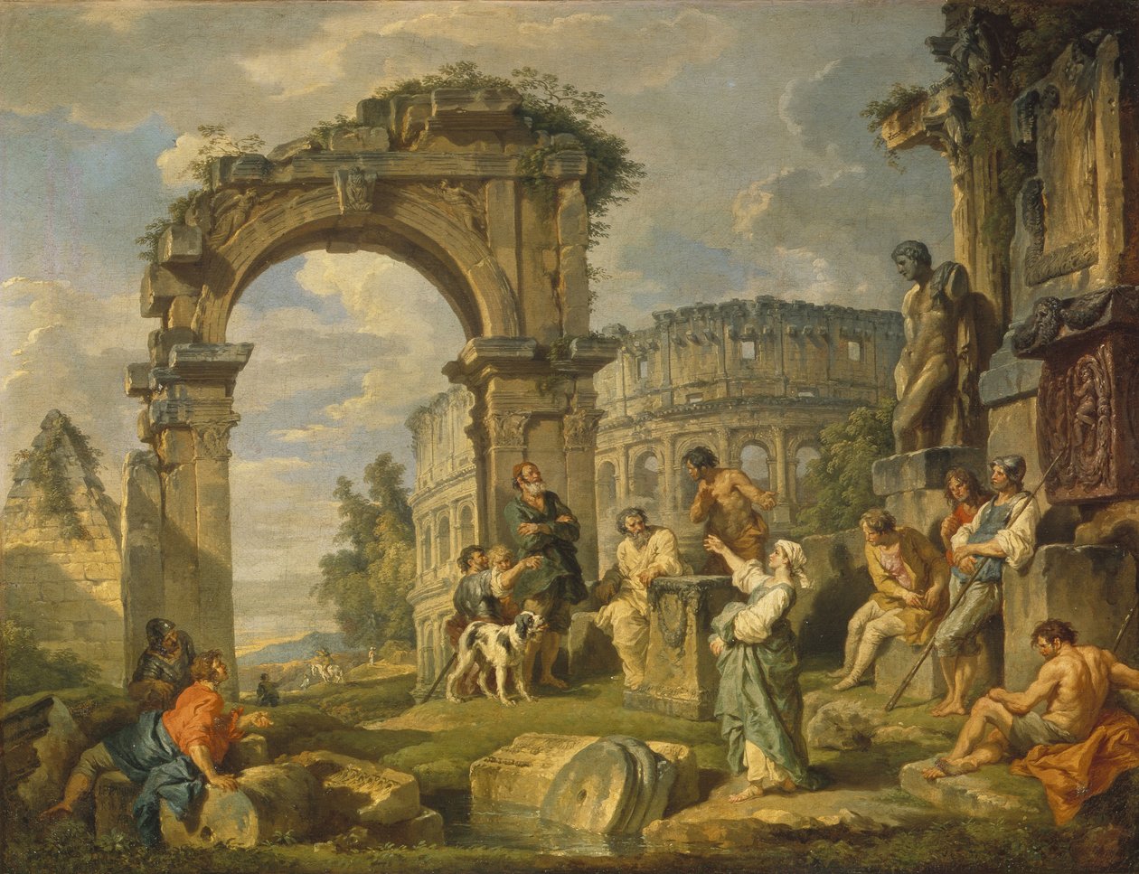 Cumaean Sibyl profeterade Kristi födelse, 1743 av Giovanni Paolo Pannini