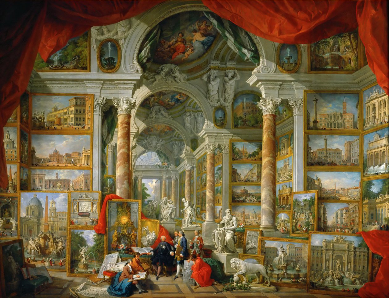 Bildgalleri med utsikt över det moderna Rom Moderna Rom av Giovanni Paolo Pannini