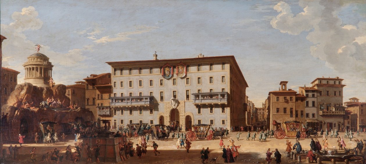 En festival på Piazza Di Spagna, Rom av Giovanni Paolo Pannini