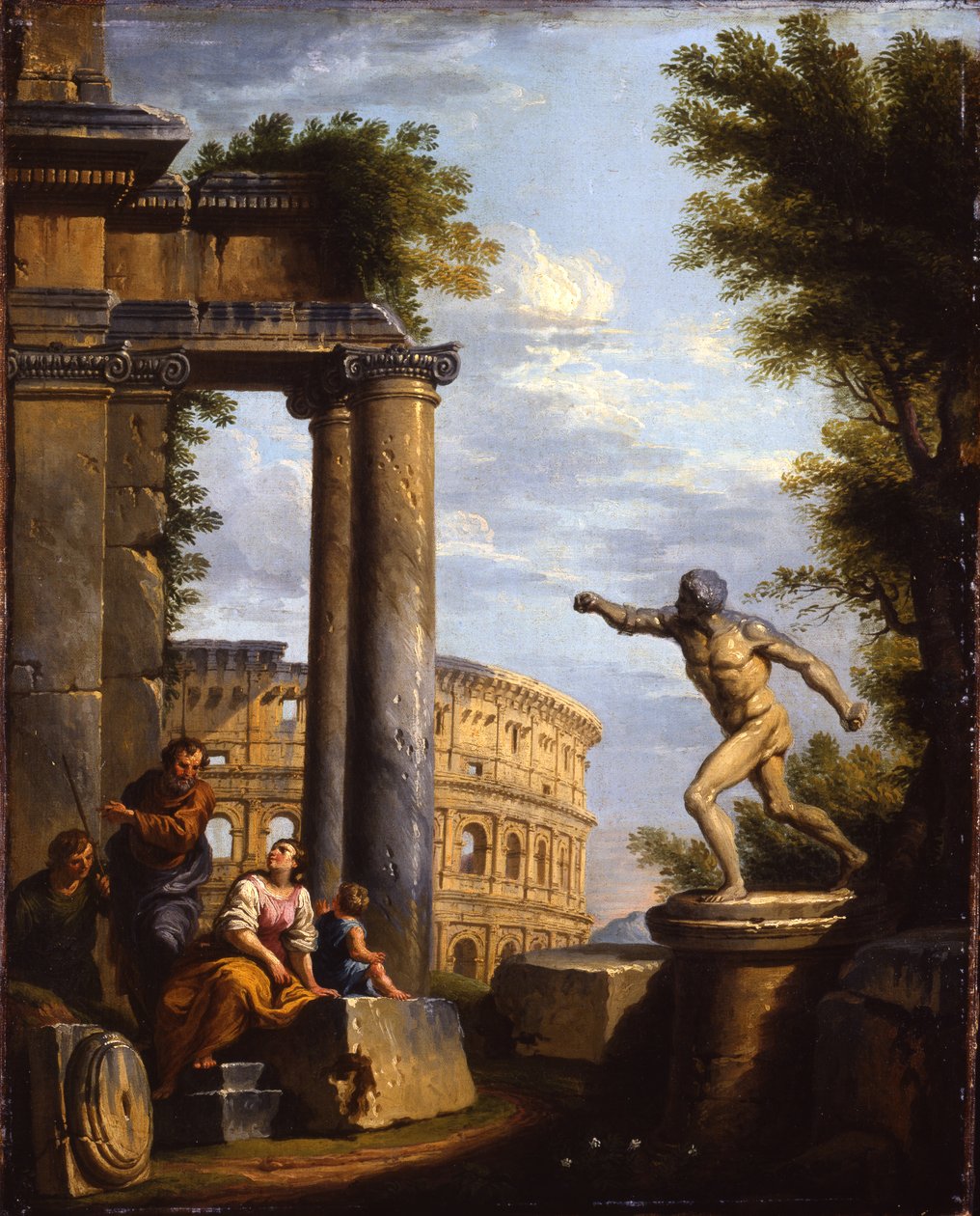 Capricci av klassiska ruiner med filosofer som diskuterar av Giovanni Paolo Pannini
