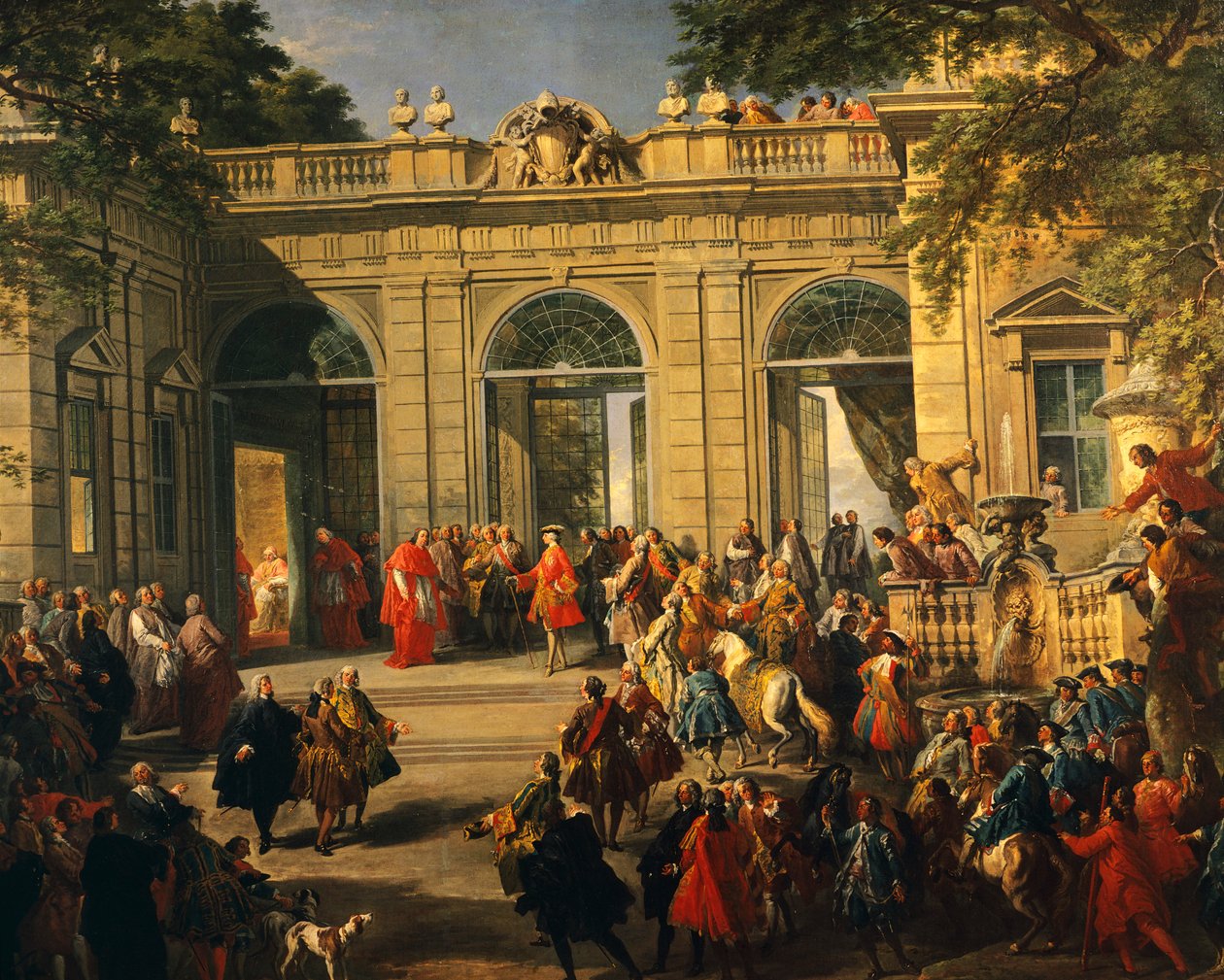 Charles III av Bourbon på besök hos påven Benedict XIV i Coffee House of Quirinal av Giovanni Paolo Pannini