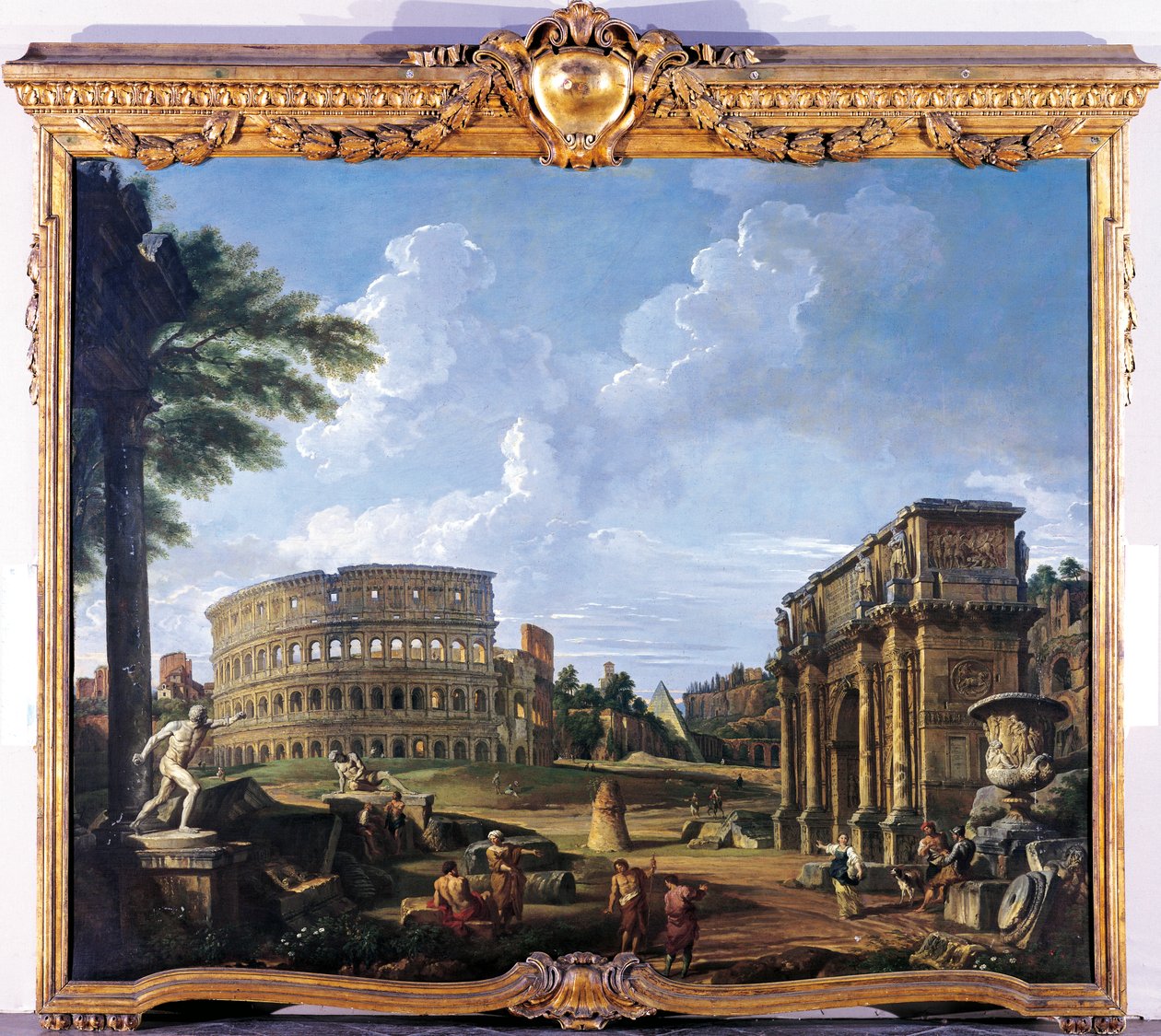 Colosseum och Konstantins båge av Giovanni Paolo Pannini (1691-1765) av Giovanni Paolo Pannini