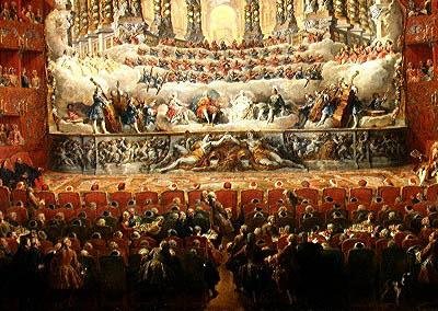 Konsert ges av kardinal de La Rochefoucauld (1700-99) på Argentina Theatre i Rom, för att fira bröllopet av Ludvig Dauphin (1729-65), son till Ludvig XV, till Marie-Josephe (1731-67) från S. av Giovanni Paolo Pannini