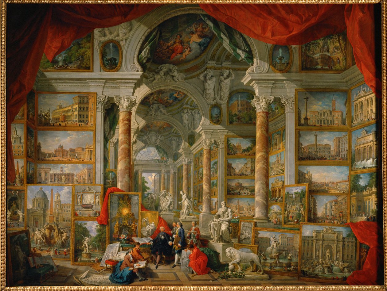 Galleri med vyer över det moderna Rom ... av Giovanni Paolo Pannini or Panini