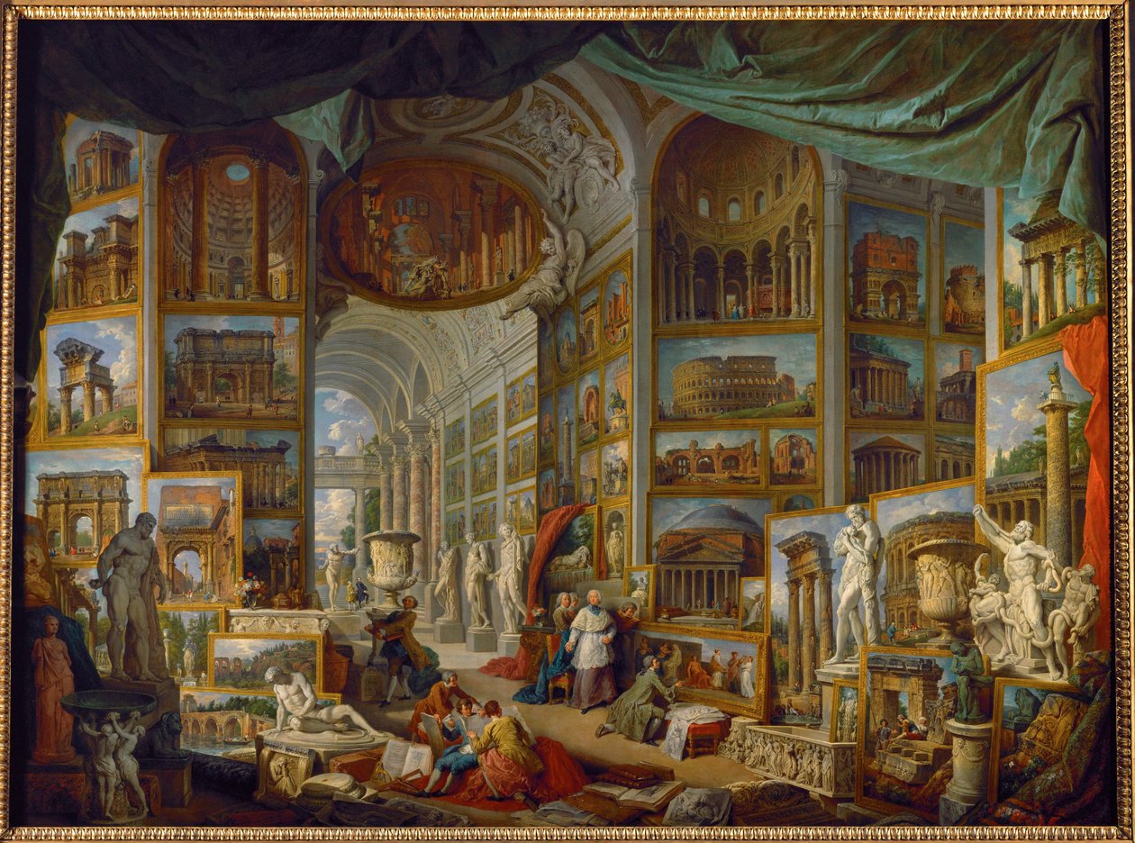 Galleri med vyer över det antika Rom ... av Giovanni Paolo Pannini or Panini