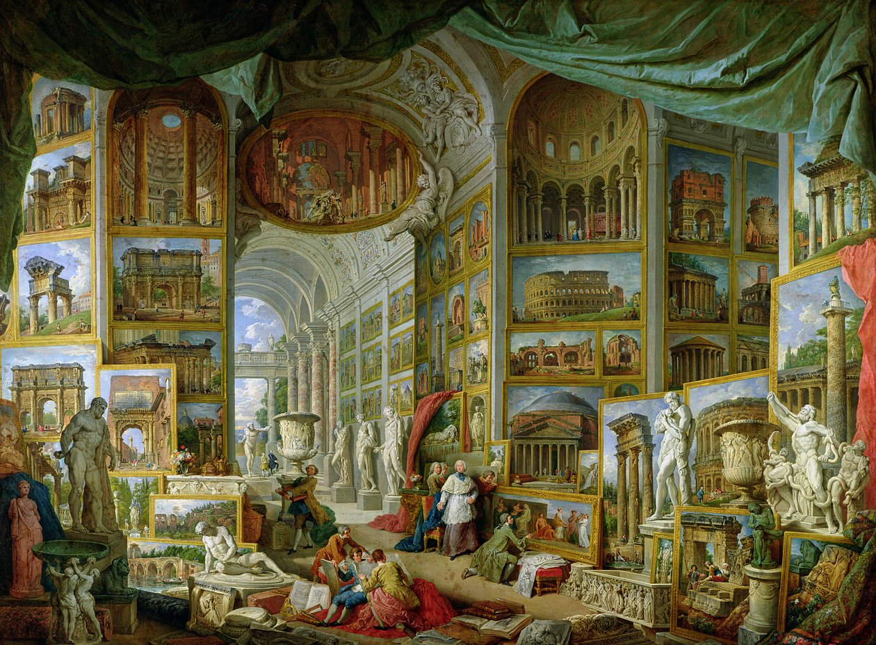 Galleri med utsikt över antikens Rom av Giovanni Paolo Pannini