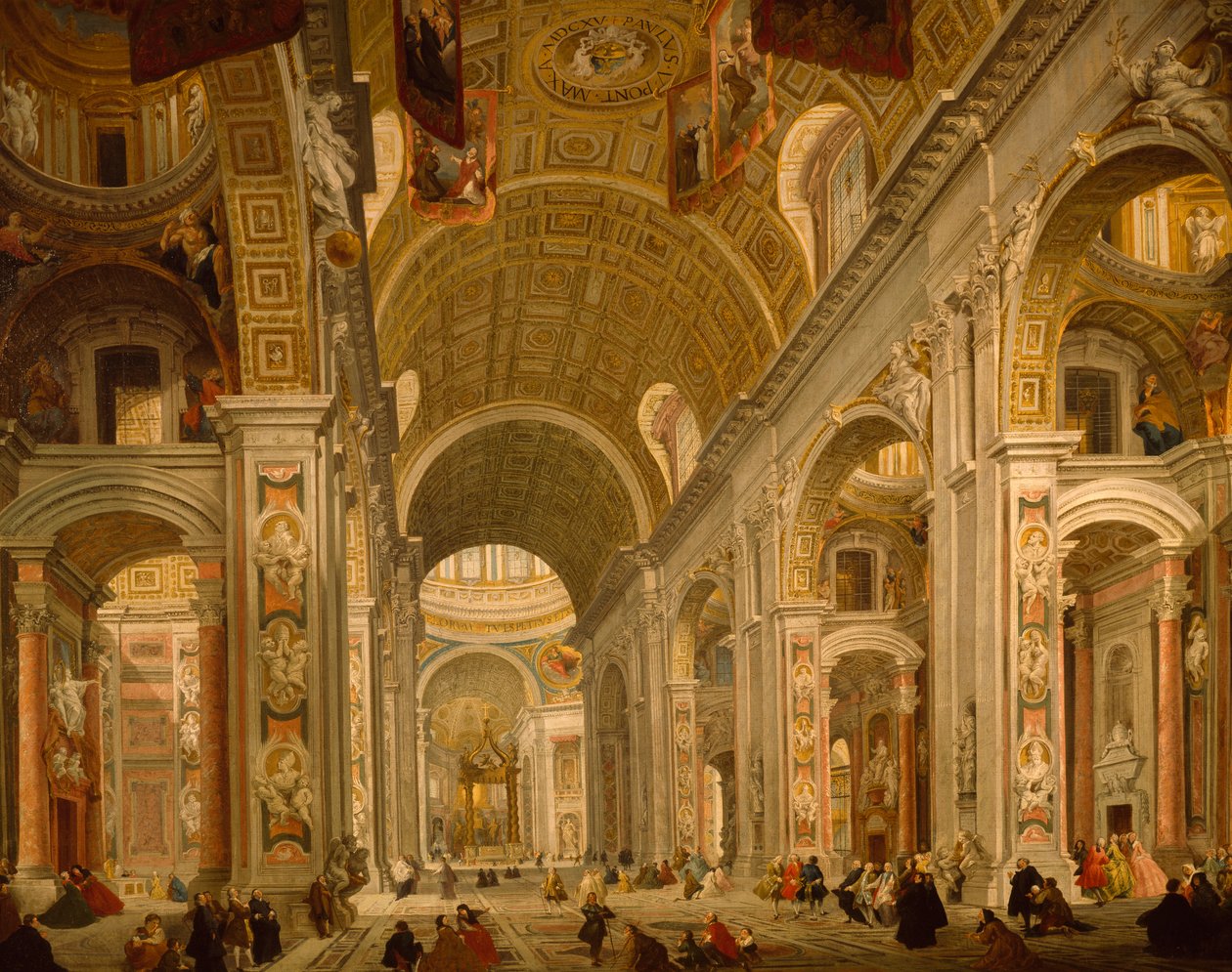 Interiör av Peterskyrkan av Giovanni Paolo Pannini