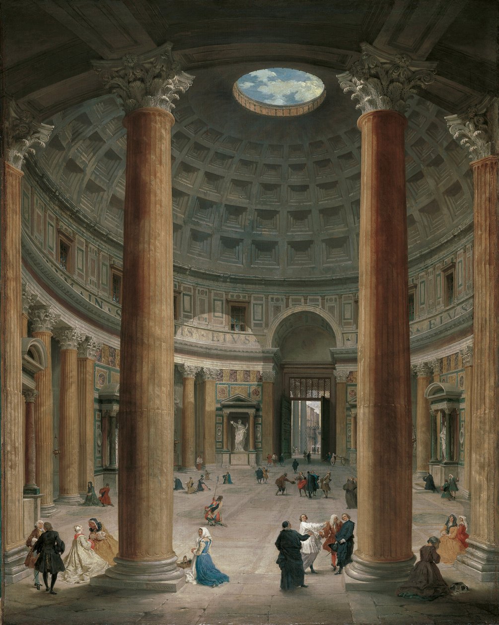 Pantheons inre, Rom par Panini, Giovanni Paolo (1691-1765) av Giovanni Paolo Pannini