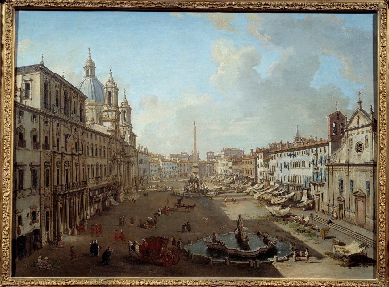 Piazza Navona i Rom (Piazza Navona, Rom). Målning Giovanni Paolo Pannini (Panini) (1691-1765) av Giovanni Paolo Pannini