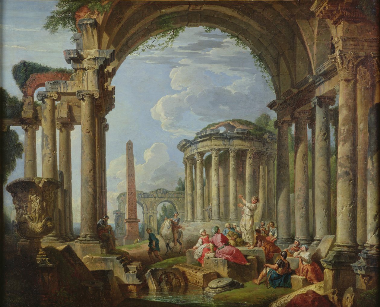 Predika bland de gamla ruinerna, ca 1740-50 av Giovanni Paolo Pannini
