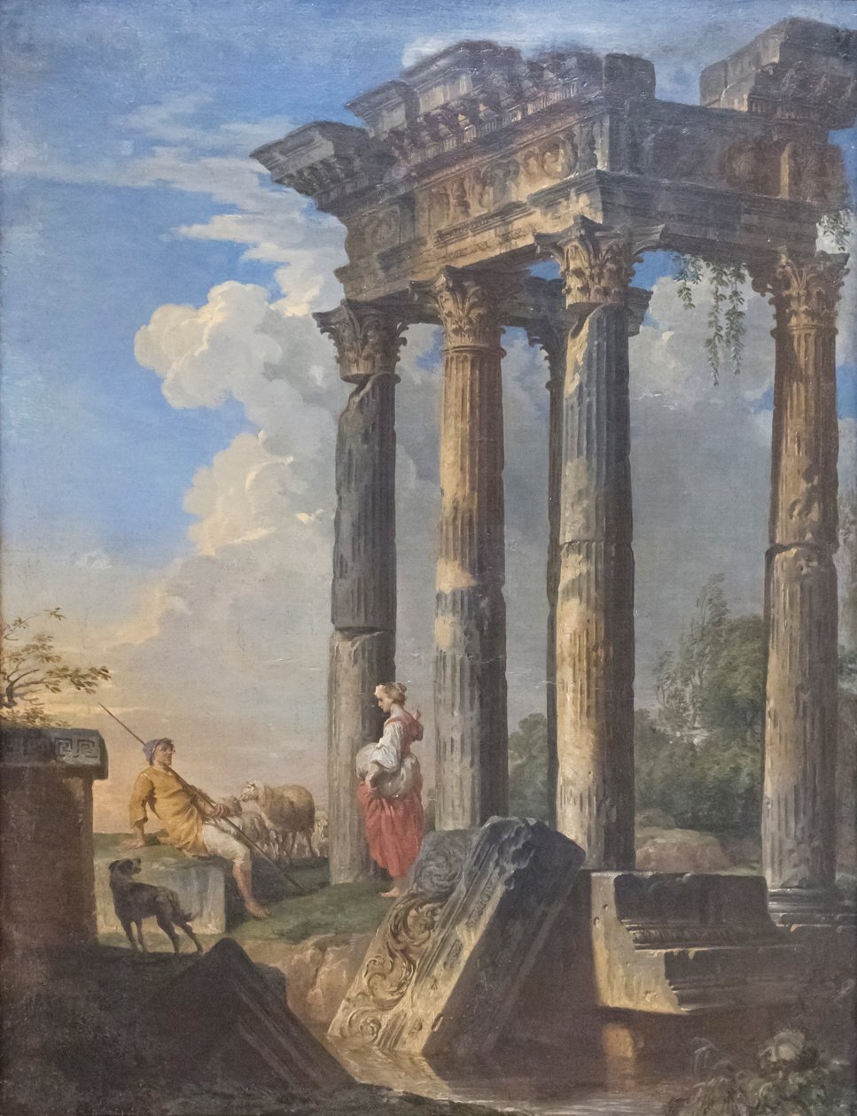 Ruiner med herdar av Giovanni Paolo Pannini