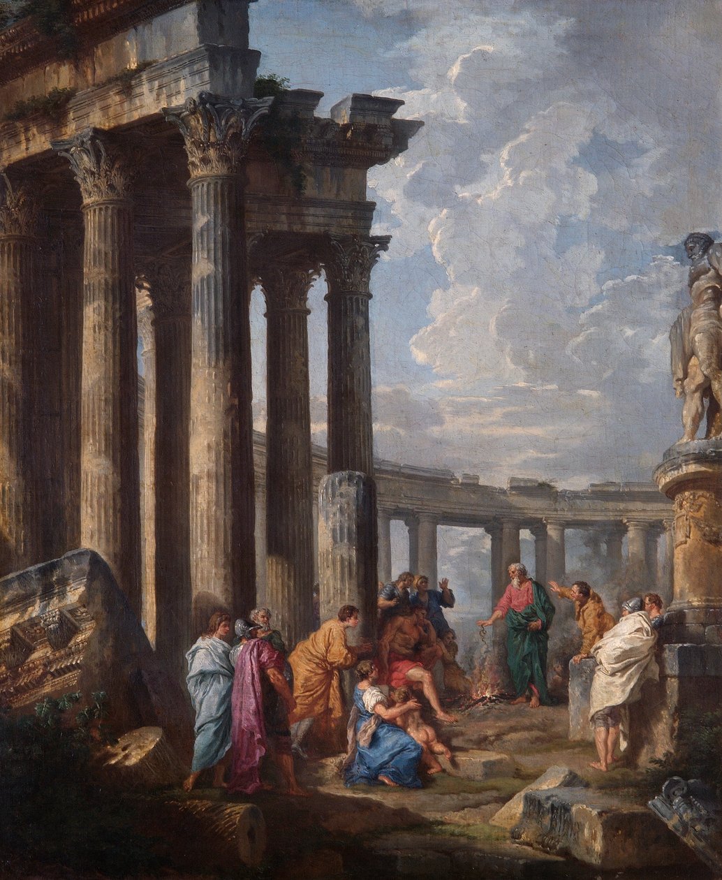 St Paul på Malta som griper huggormen av Giovanni Paolo Pannini