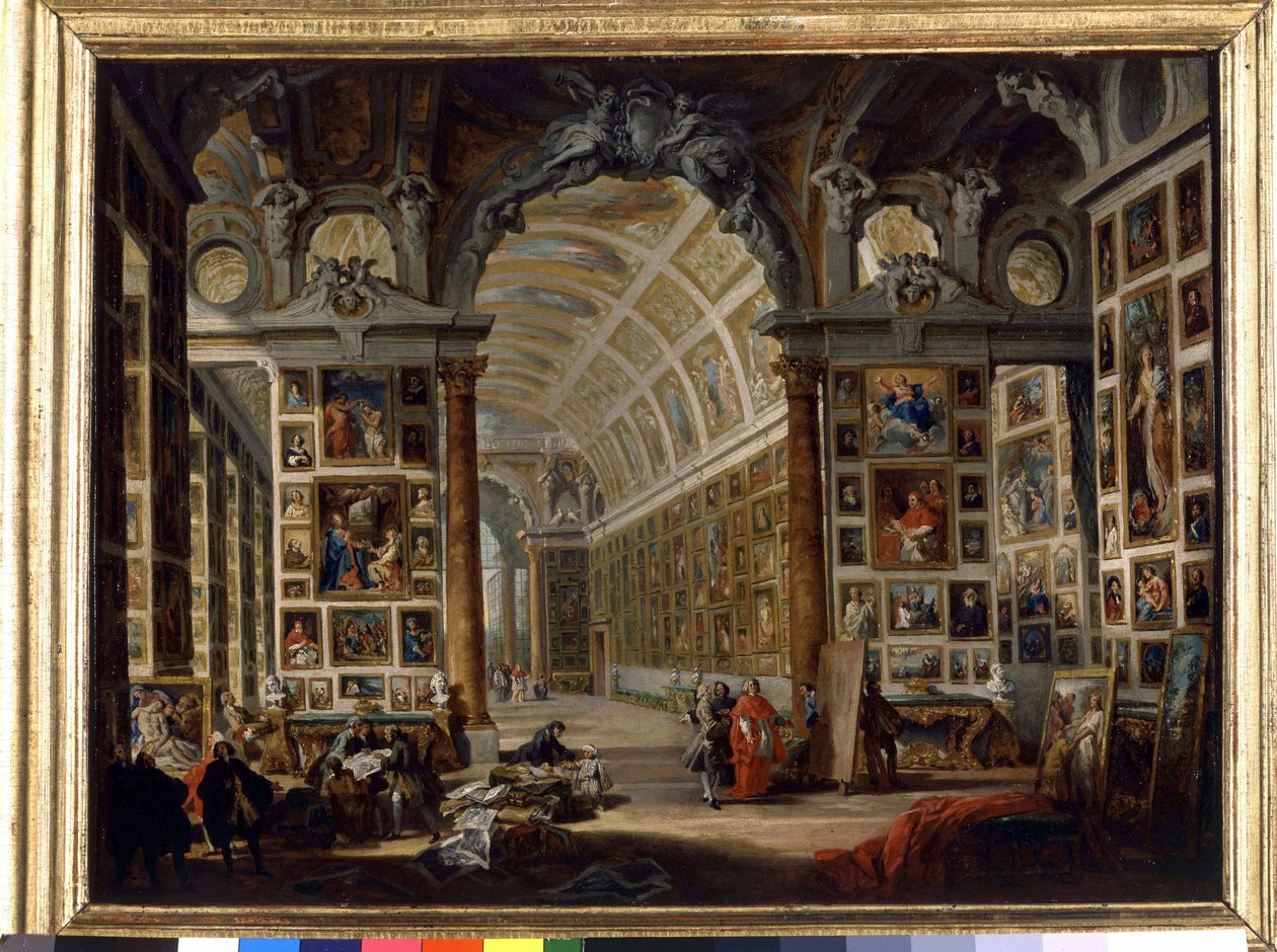 Kardinal Silvio Valenti Gonzagues galleri (Gonzaga på italienska av Giovanni Paolo Pannini