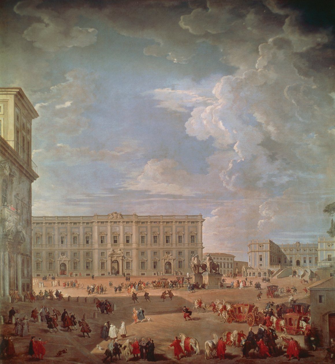 Utsikt över Quirinale och Piazza di Monte Cavallo, av Giovanni Paolo Pannini (1691-1765), olja på duk, 270x254 cm av Giovanni Paolo Pannini