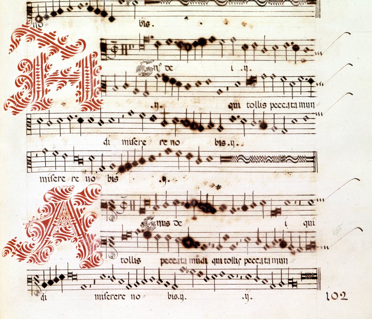 Agnus Dei från "Mages of Mantua" av Giovanni Pierluigi da Palestrina (1525 - 1594), italiensk kompositör. av Giovanni Pierluigi da (after) Palestrina