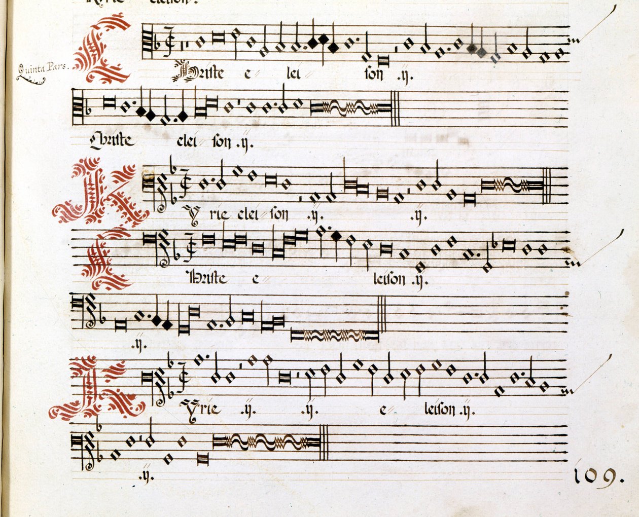 Kyrie-manuskript av "Messes of Mantua" av Giovanni Pierluigi da Palestrina (1525 - 1594), italiensk kompositör. av Giovanni Pierluigi da (after) Palestrina